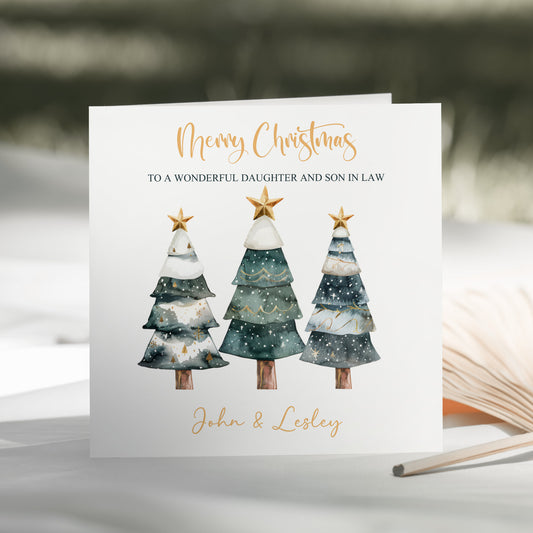 Christmas Card Tree Trio For Friends, Neigbours, Relatives