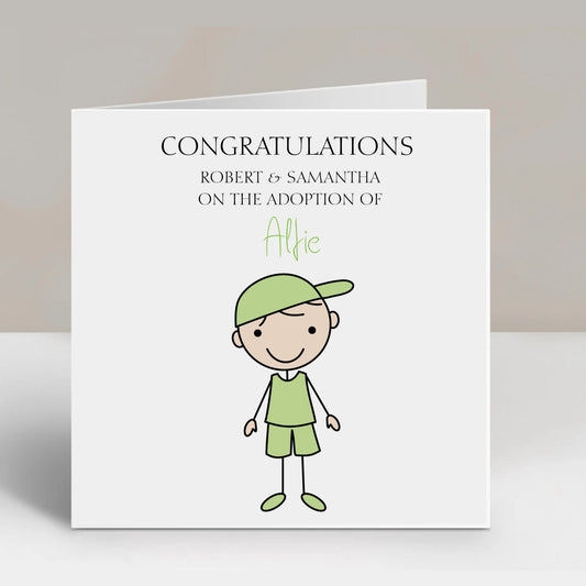 Personalised Adoption Forever Family Card Boy