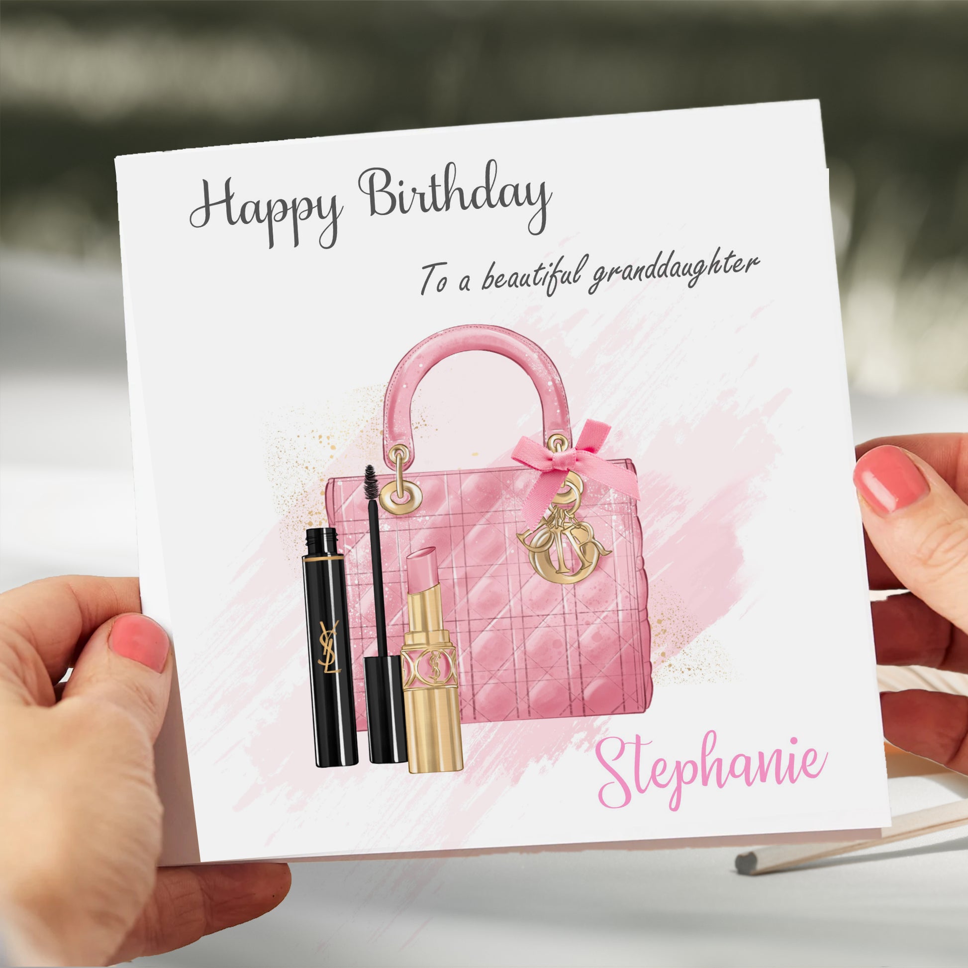 Personalised Female Girls Birthday Card Handbag – Blossom Lane