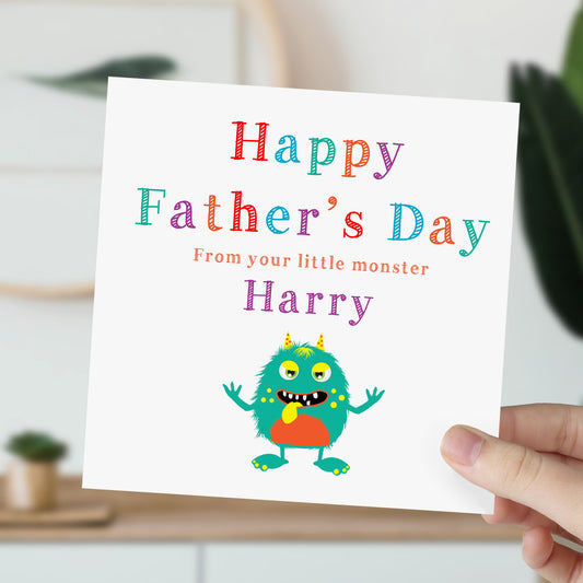 Personalised Father's Day Card Monster