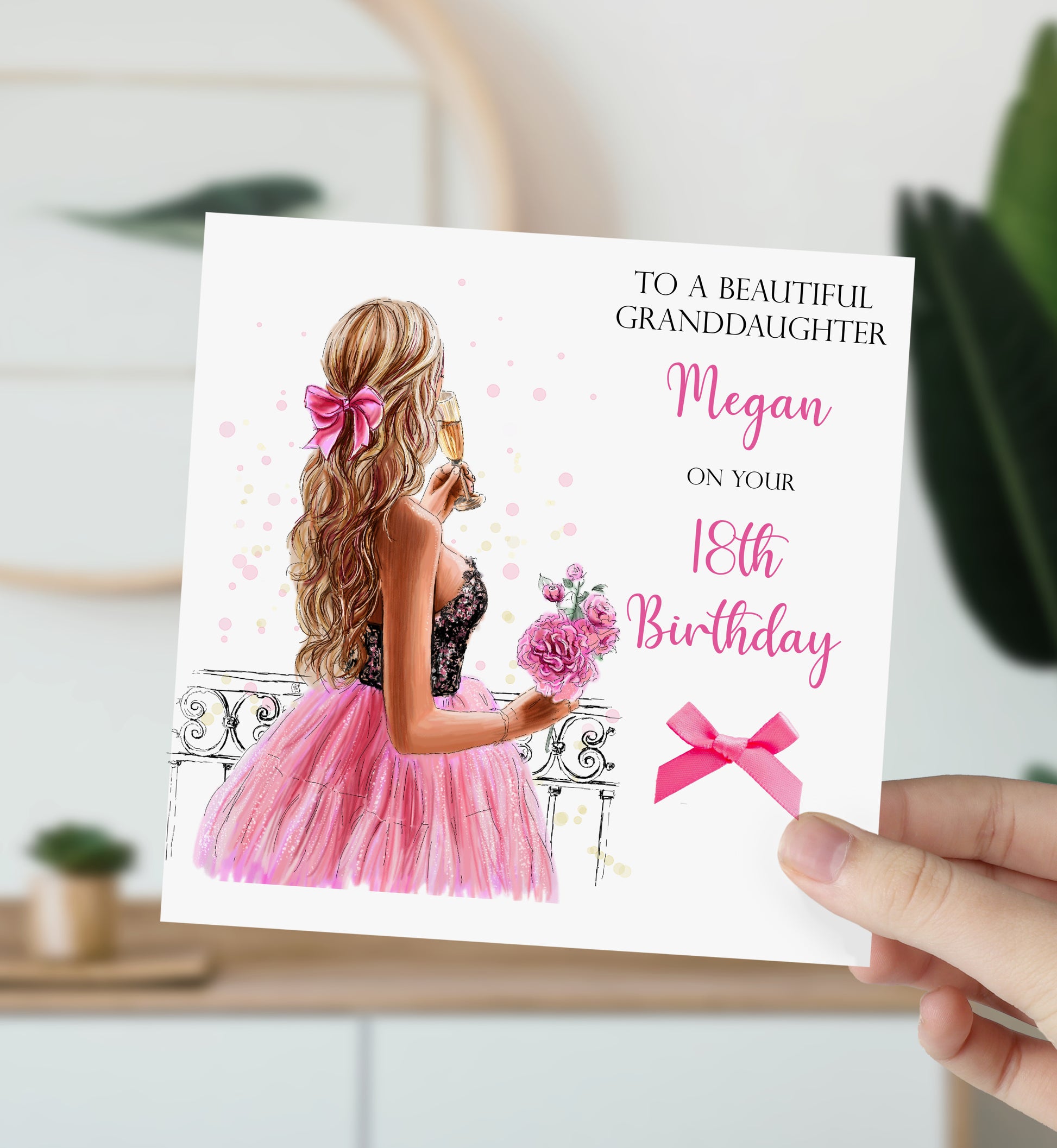 Personalised Girls Birthday Card Girl Pink Dress Blossom Lane Cards & Gifts Personalised Girls Birthday Card Girl Pink Dress Blossom Lane Cards & Gifts