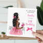 Personalised Girls Birthday Card Girl Pink Dress