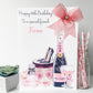 Large A4 Personalised Birthday Card Female Girls Champagne Gifts Shoes