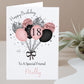 Personalised Birthday Card Glitter Effect Balloons