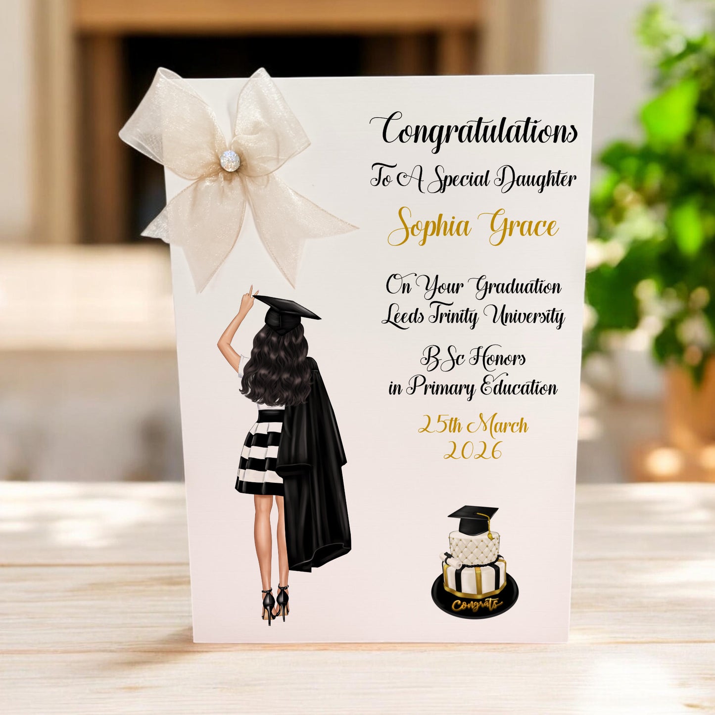 Large A4 Personalised Female Congratulations on your Graduation Card
