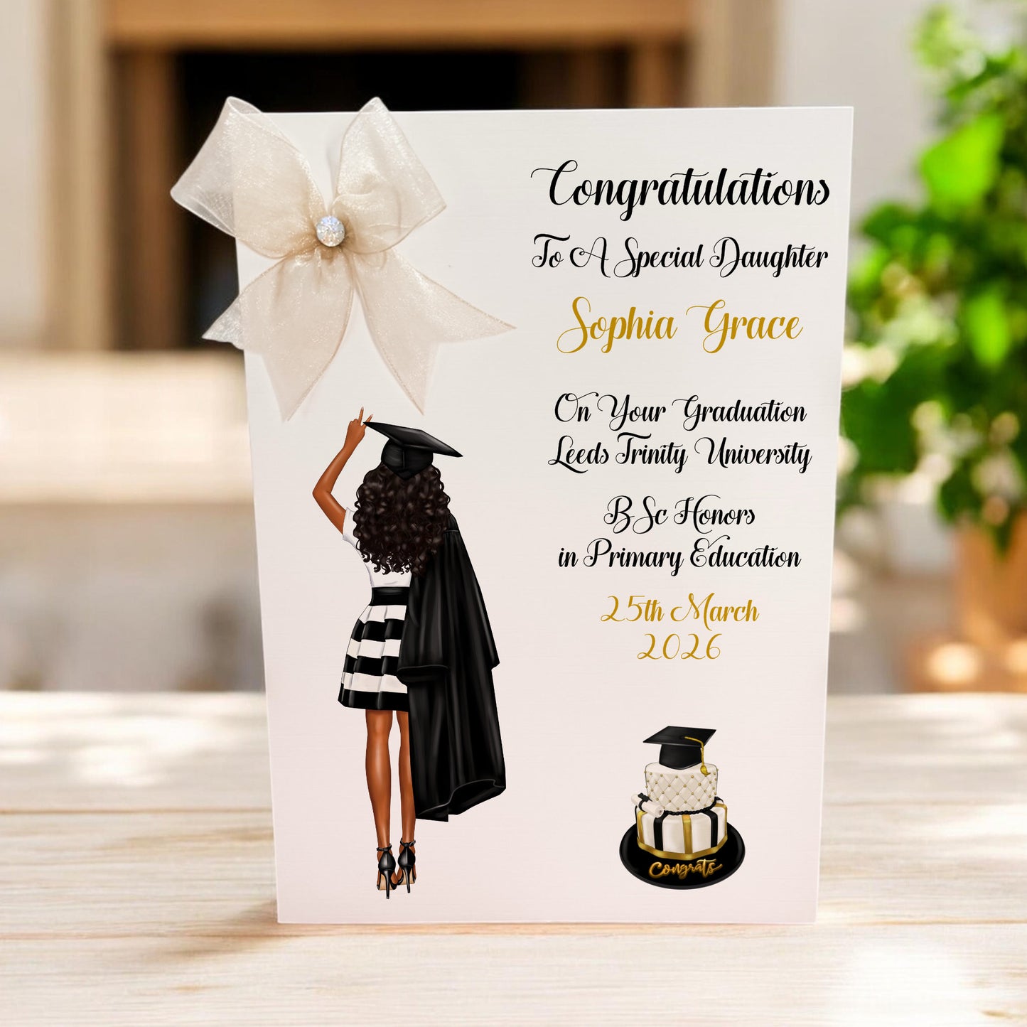 Large A4 Personalised Female Congratulations on your Graduation Card