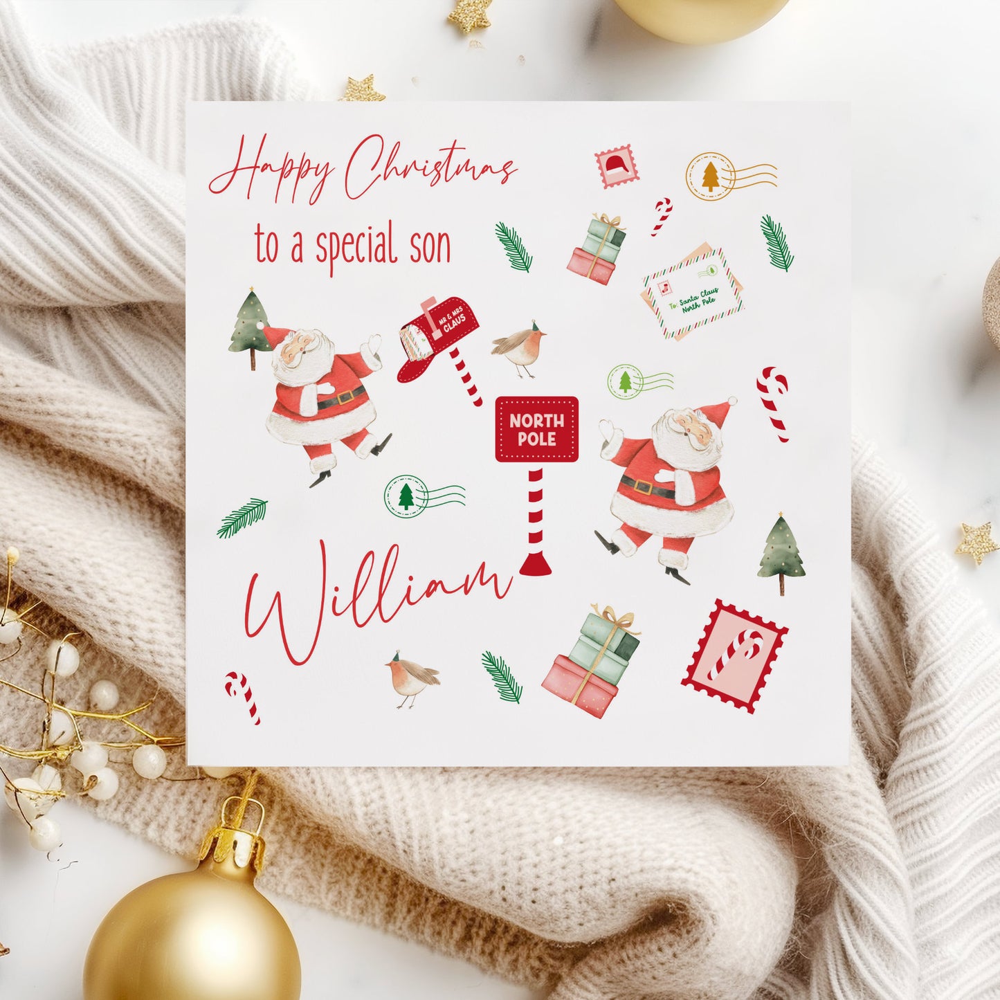 Personalised Christmas Card 'Santa'