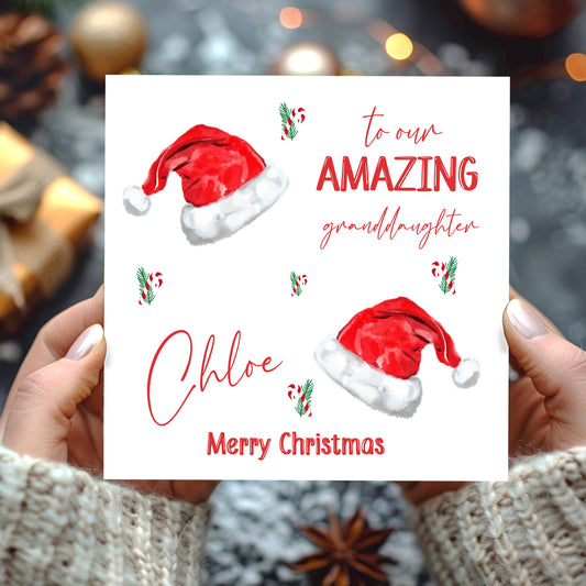 Personalised Christmas Card 'Santa Hat'