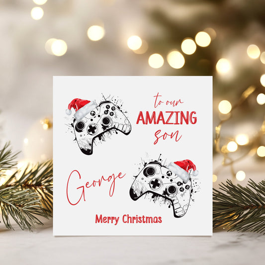 Personalised Christmas Card 'Gamer'