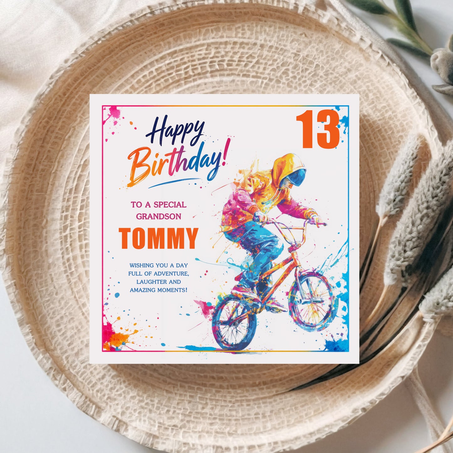 Personalised BMX Style Bike Birthday Card