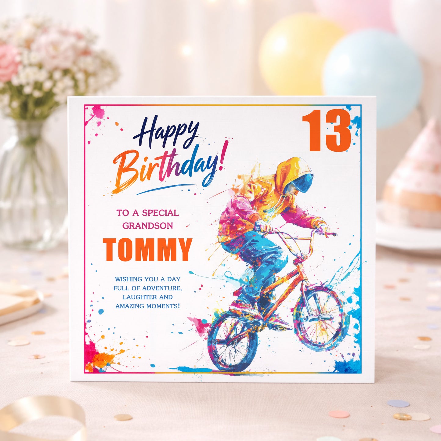 Personalised BMX Style Bike Birthday Card