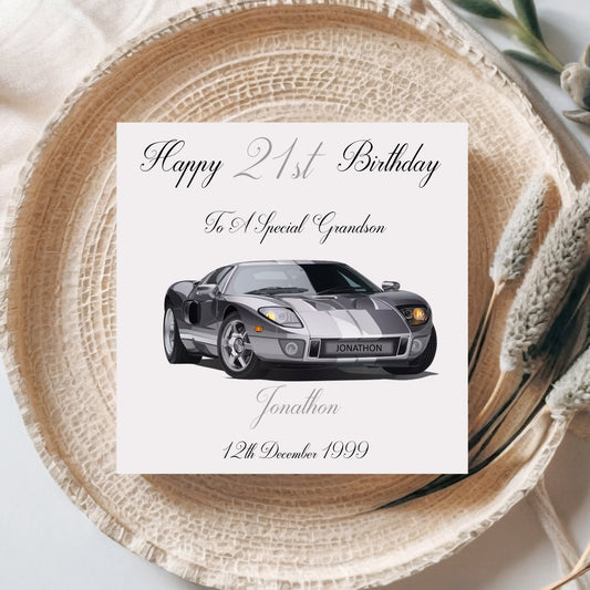 Personalised Birthday Card Sports Car