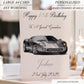 Personalised Birthday Card Sports Car Blue, 8 Car Colours