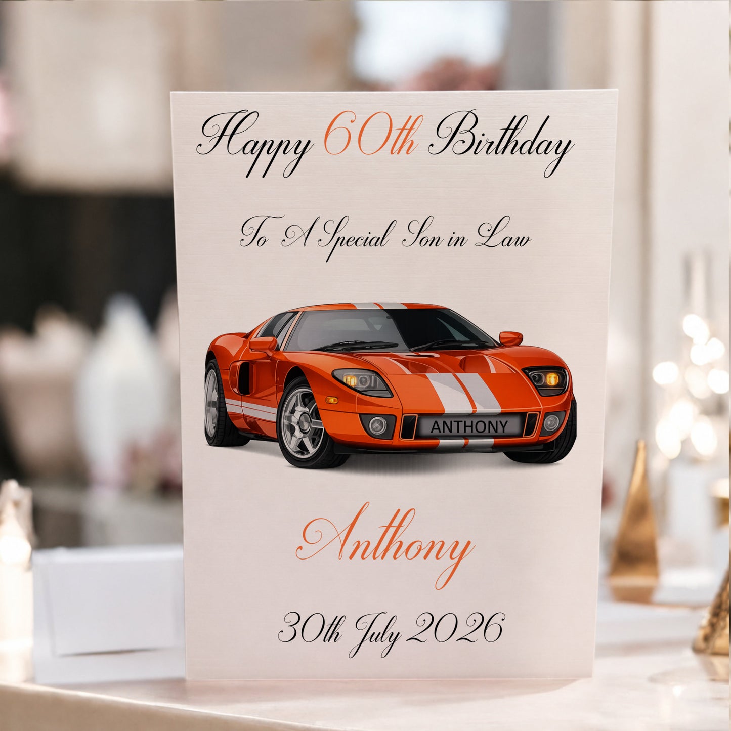 Personalised Birthday Card Sports Car Blue, 8 Car Colours