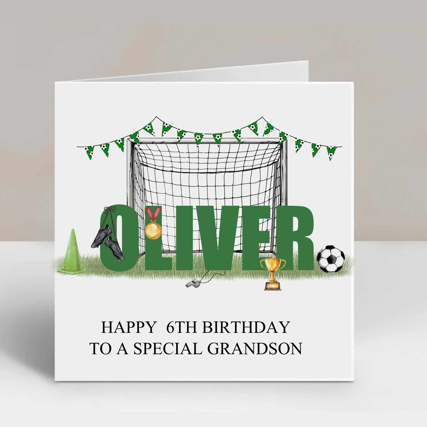 Football Birthday Card, Boys Girls Name