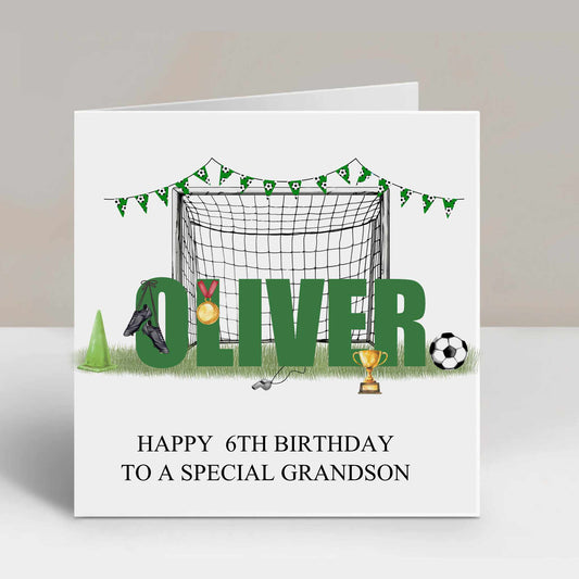 Football Birthday Card, Boys Girls Name
