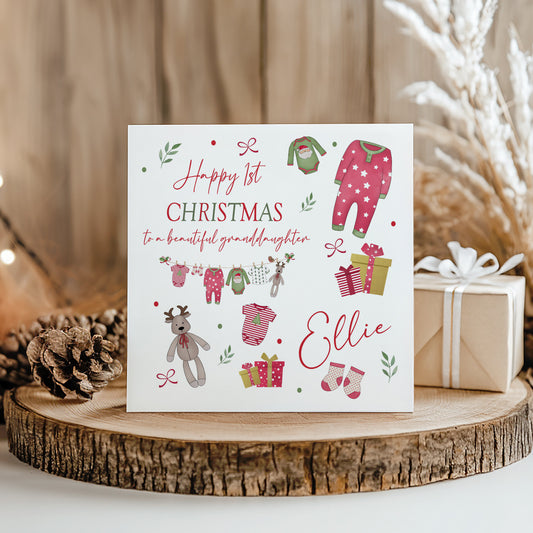 Personalised My First Christmas Card Washing Line