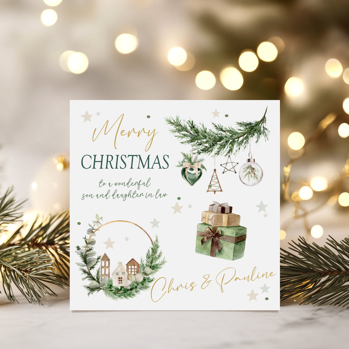 Personalised Christmas Card 'Rustic'