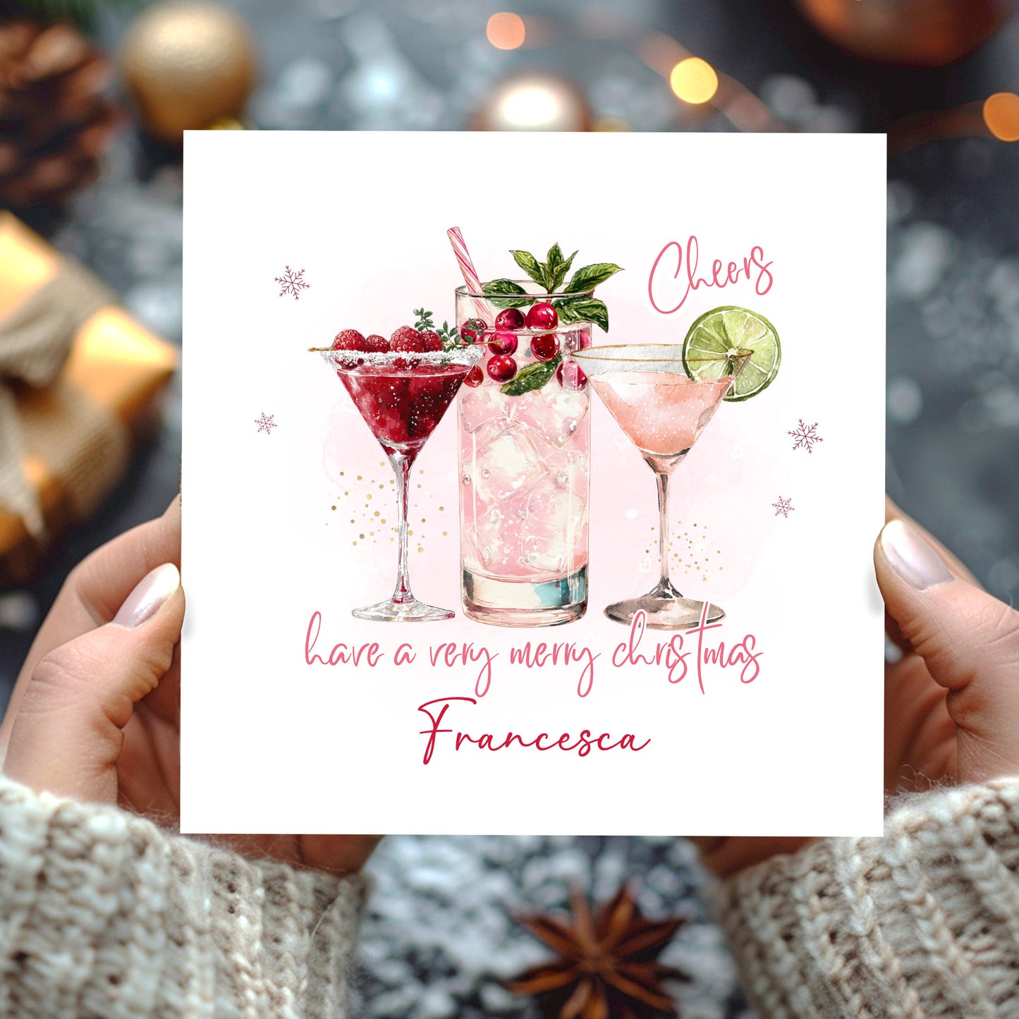 Personalised Christmas Card Cocktails
