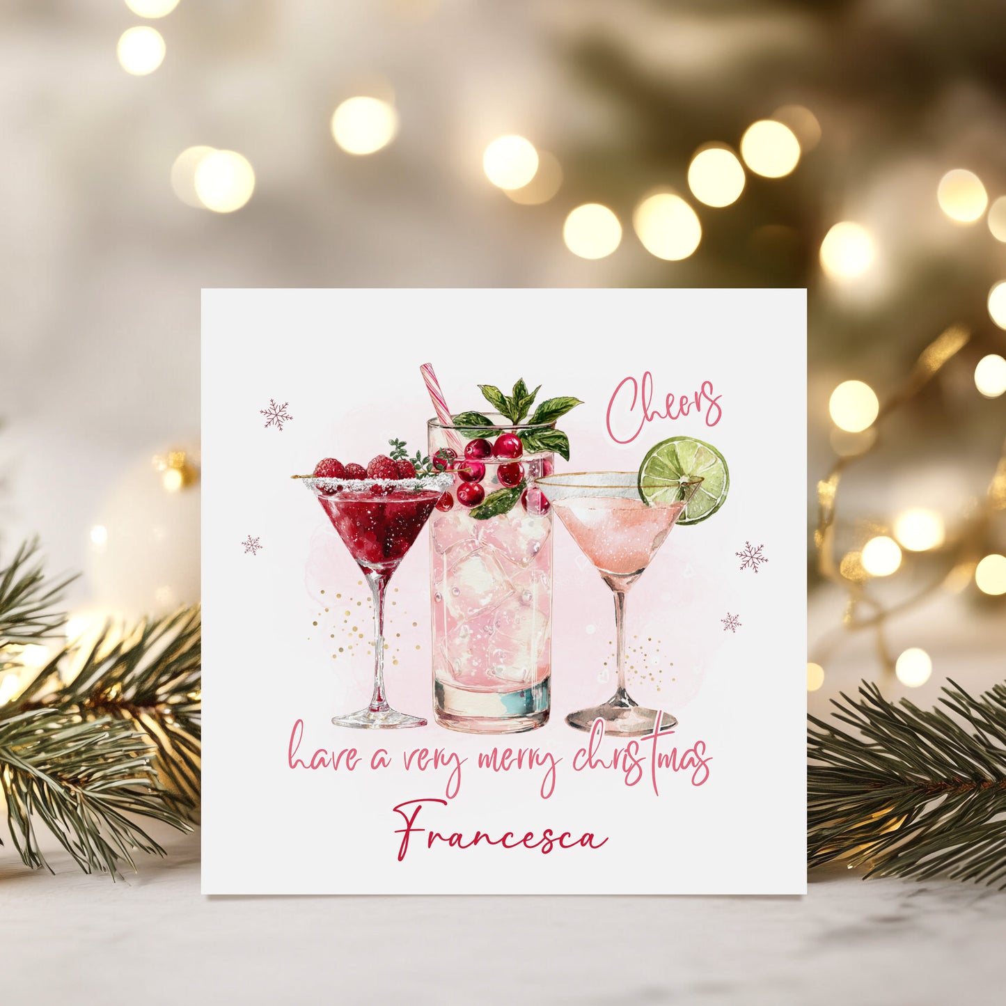 Personalised Christmas Card Cocktails