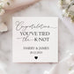 Congratulations on Your Wedding Day Card, You've Tied The Knot