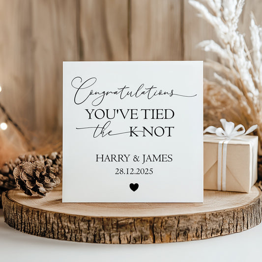 Congratulations on Your Wedding Day Card, You've Tied The Knot