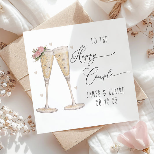 Congratulations on Your Wedding Day Card, Champagne Flutes