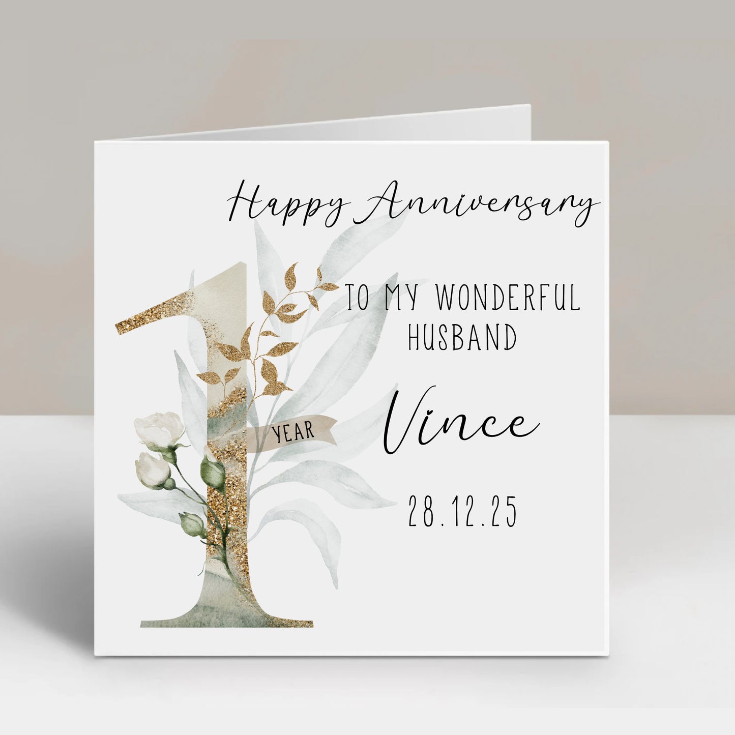 Congratulations on Your First Wedding Anniversary Card