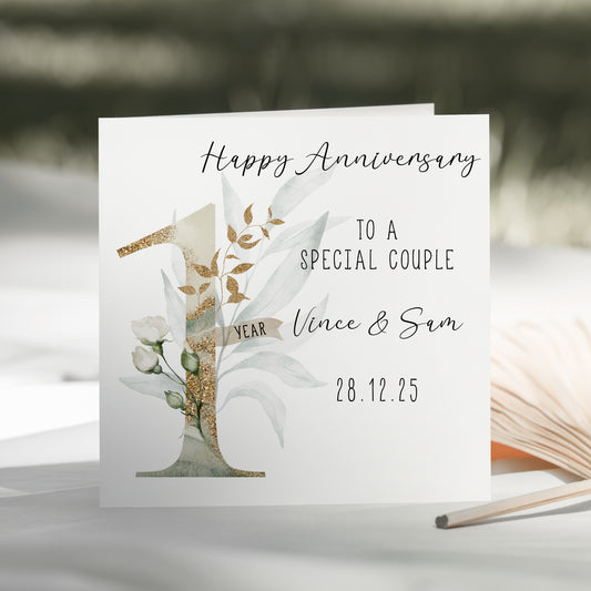 Congratulations on Your First Wedding Anniversary Card