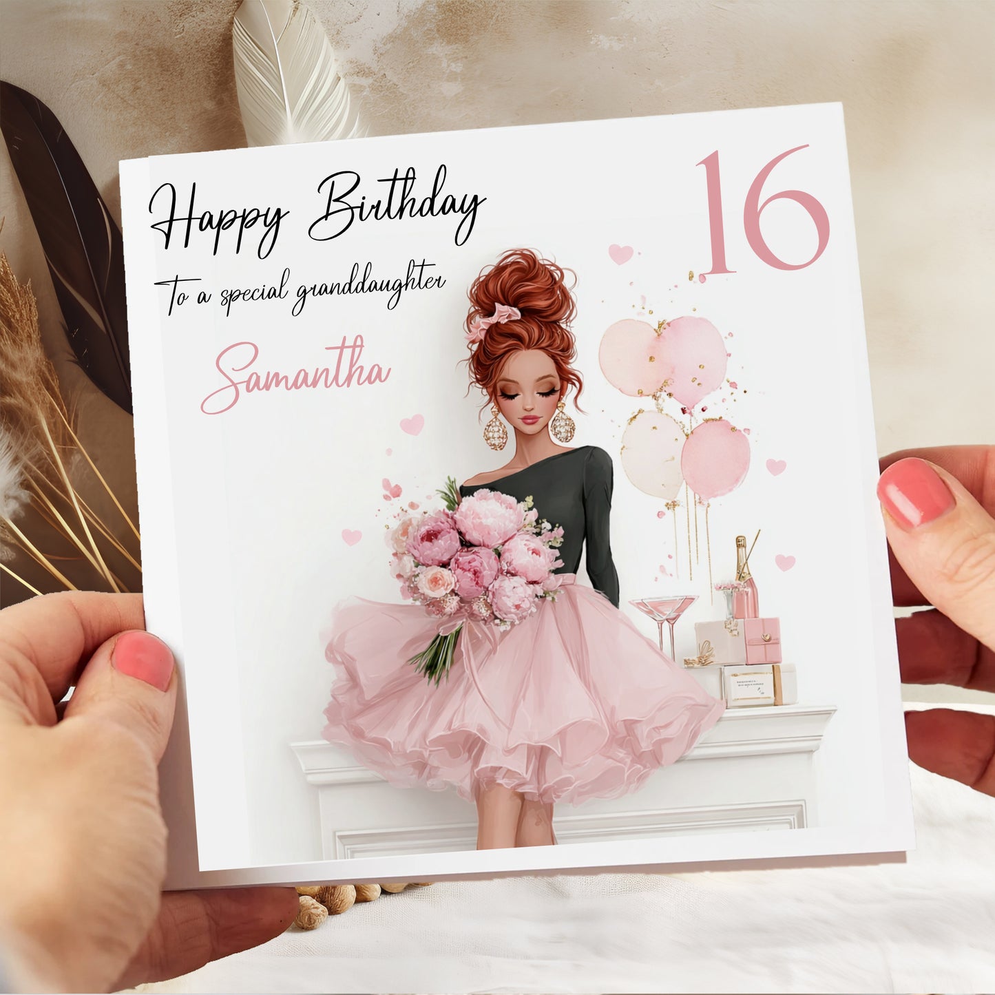 Personalised Birthday Card, Party Girl, Sister, Daughter, Granddaughter, Friend, Bestie