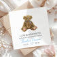 New Baby Boy Card, Welcome to World, Vintage Teddy Bear