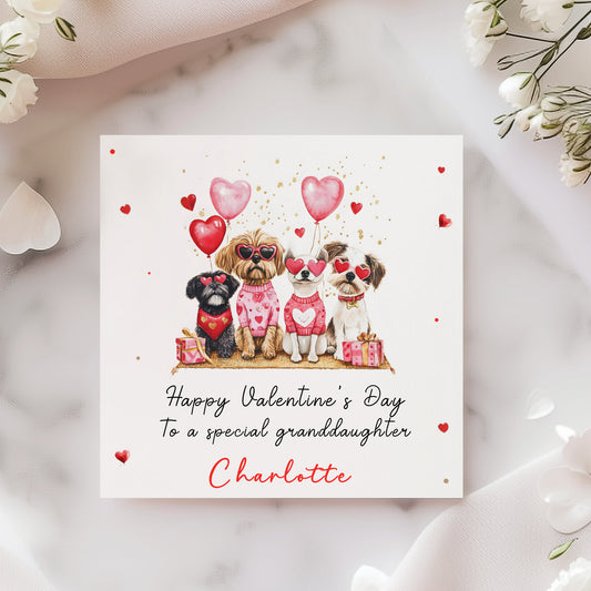 Valentines Day Card, Cute Playful Dogs