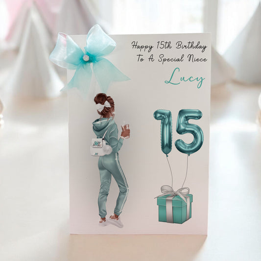 Large A4 Female Birthday Card, Teenager Casual Girl