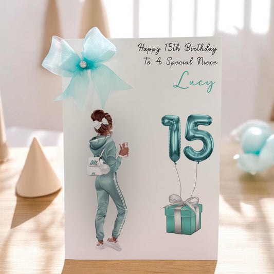 Large A4 Female Birthday Card, Teenager Casual Girl