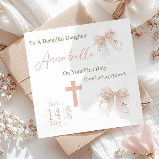 Personalised First Holy Communion Day Card