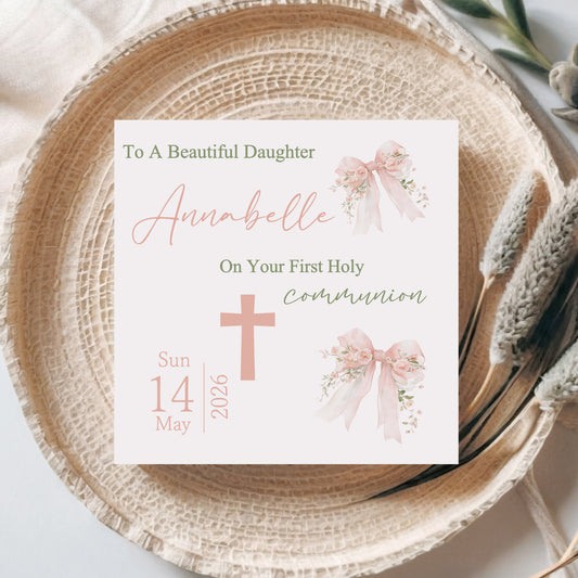 Personalised First Holy Communion Day Card