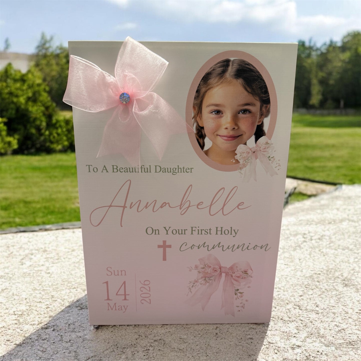 Large A4 Personalised First Holy Communion Card with Child's Name