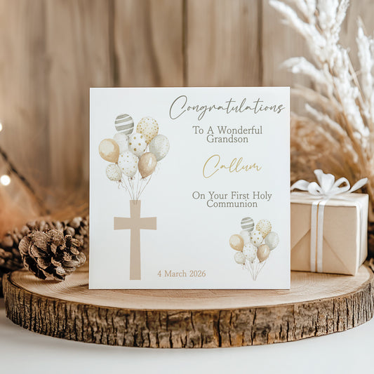 Personalised First Holy Communion Day Card