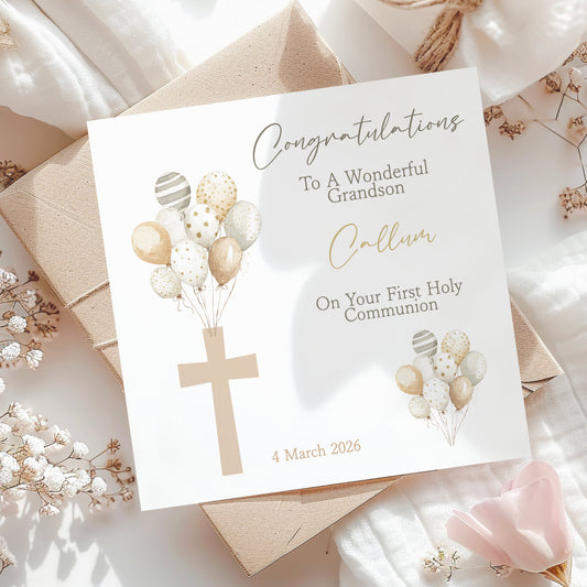 Personalised First Holy Communion Day Card