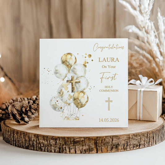 Personalised First Holy Communion Day Card