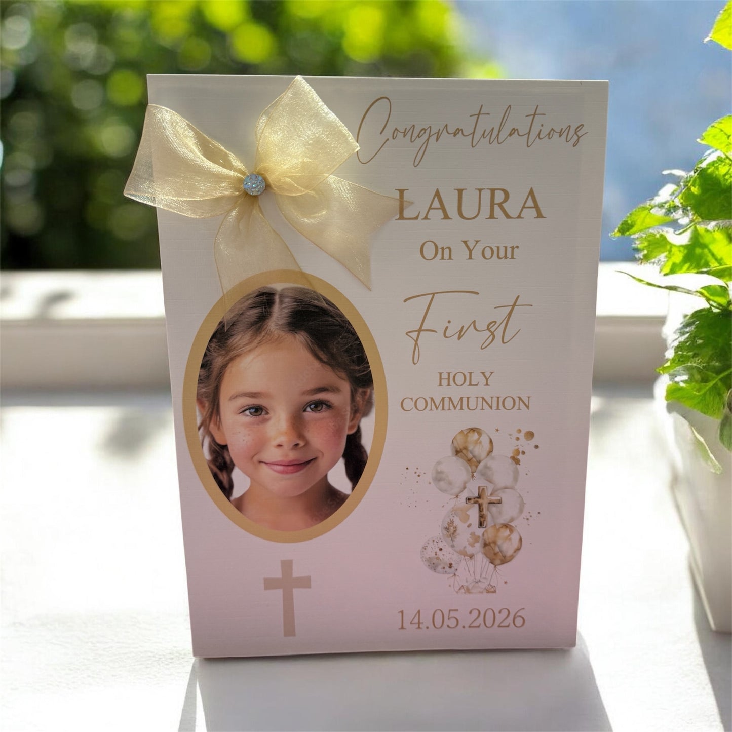 Large A4 Personalised First Holy Communion Card with Child's Name
