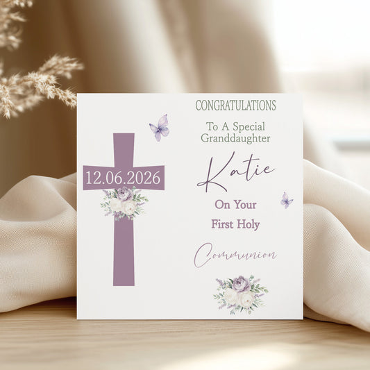 Personalised First Holy Communion Day Card