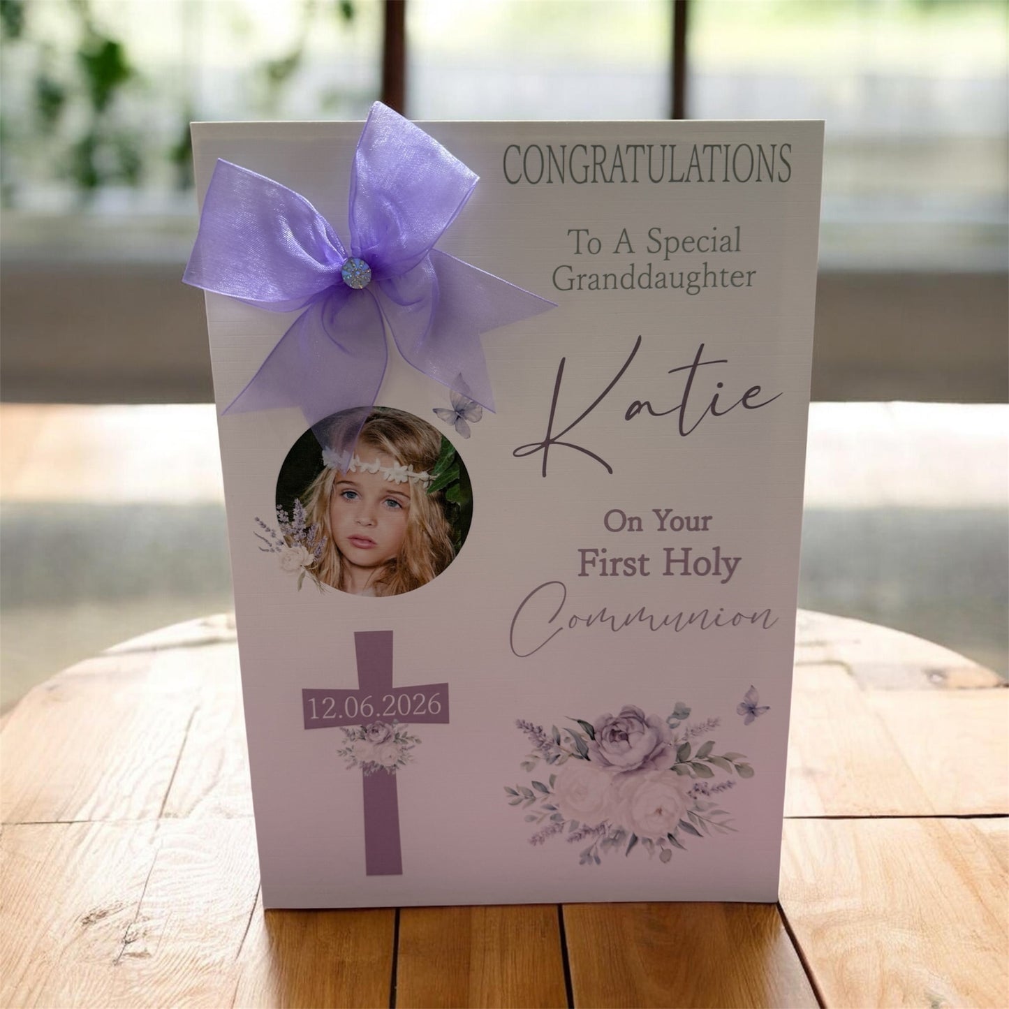 Large A4 Personalised First Holy Communion Card with Child's Name