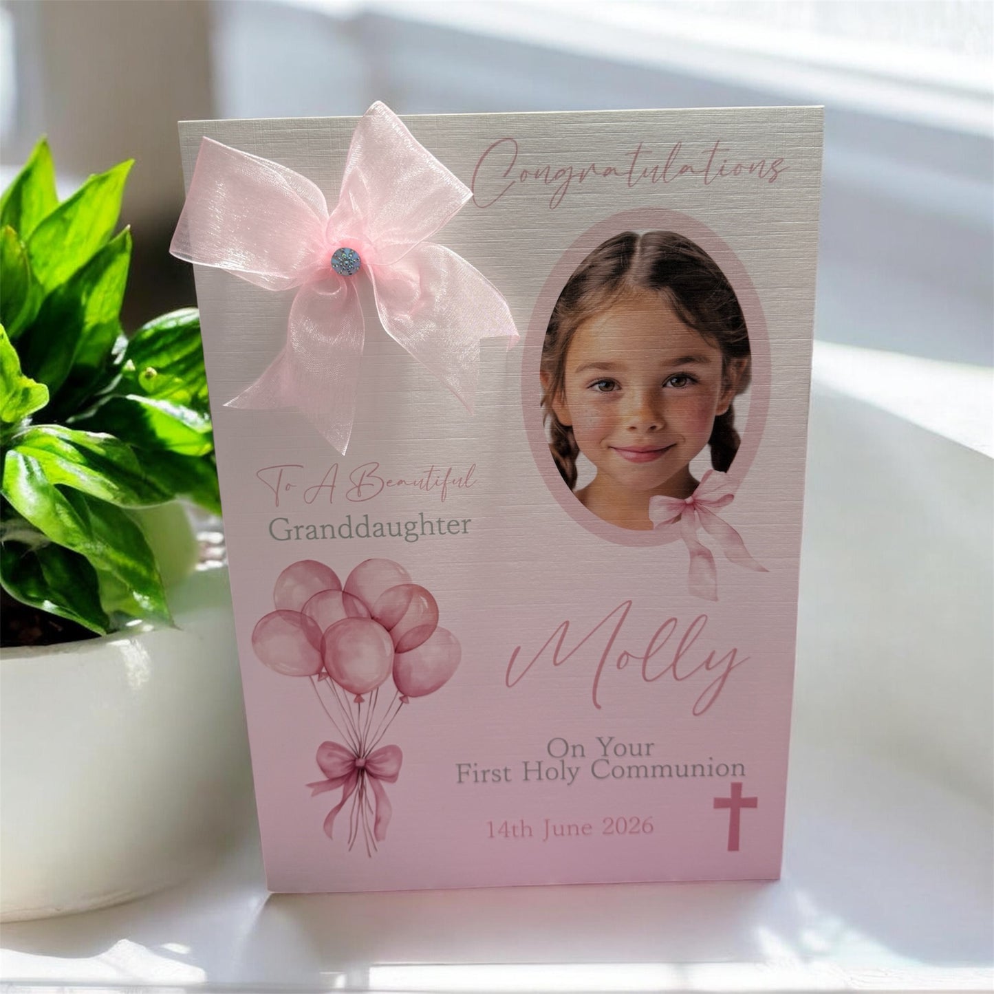 Large A4 Personalised First Holy Communion Card with Child's Name