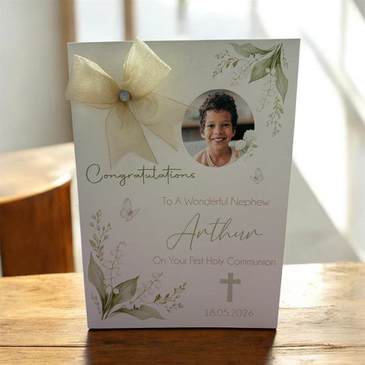 Large A4 Personalised First Holy Communion Card with Child's Name