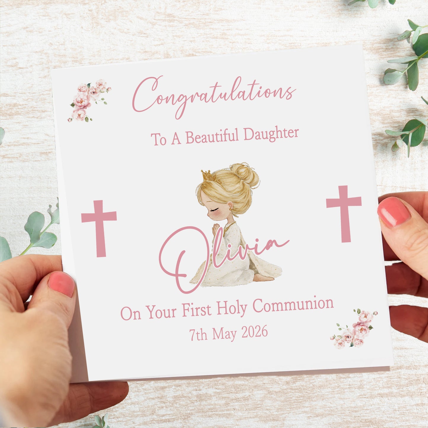 Personalised First Holy Communion Day Card