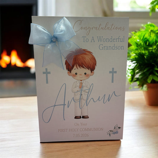 Large A4 Personalised First Holy Communion Card with Child's Name