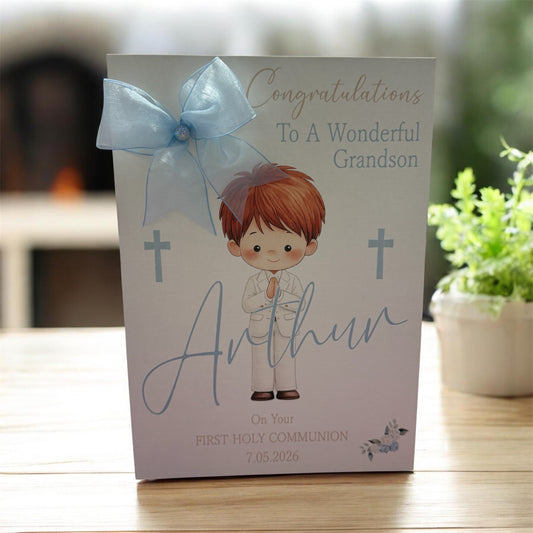 Large A4 Personalised First Holy Communion Card with Child's Name