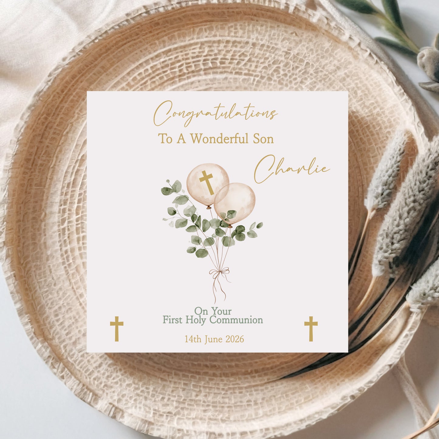 Personalised First Holy Communion Day Card