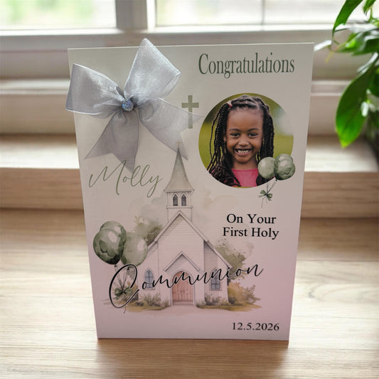 Large A4 Personalised First Holy Communion Card with Child's Name